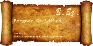Bergner Szilárd névjegykártya